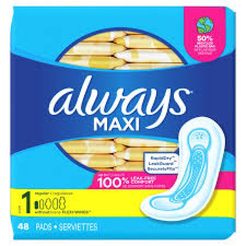 ALWAYS MAXI DAYTIME PADS WITH OUT WINGS