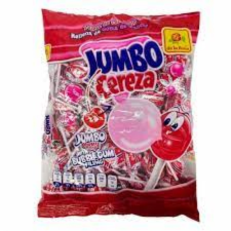 DE LA ROSA JUMBO CHERRY POP WITH BUBBLE GUM FILLING