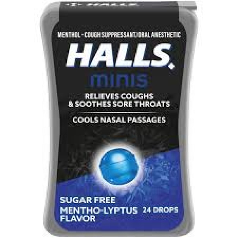 HALLS MINIS MENTHO-LYPTUS FLAVOR 24 DROPS