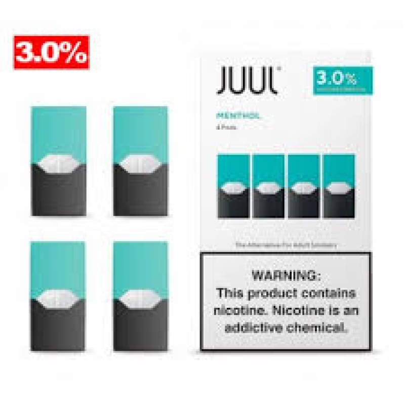 JUUL PODS MENTHOL TOBACC 3.0% 4 PODS