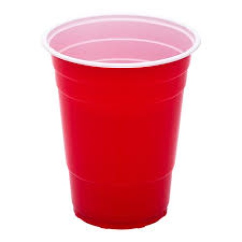 PLASTIC CUPS CARIBBE 16OZ RED